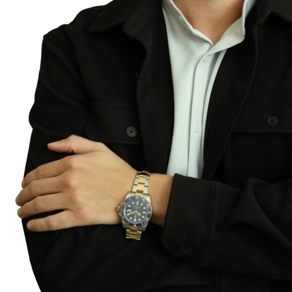 Rolex Bluesy Submariner Men's Watch-Stainless Steel Yellow Gold 18k Auto 11613LB - Picture 2 of 6